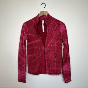 Lululemon Tie Dye Long Sleeve Jacket Shape Define Size 6 Red Pink